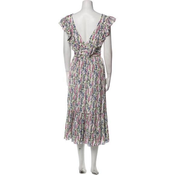 BYTIMO (Norway) Floral V-Neck Wrap Midi Dress Sz L - Picture 2 of 13